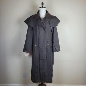 Australian Outback Collection Coat Men XL Brown Oilskin Duster Drover Trench NEW
